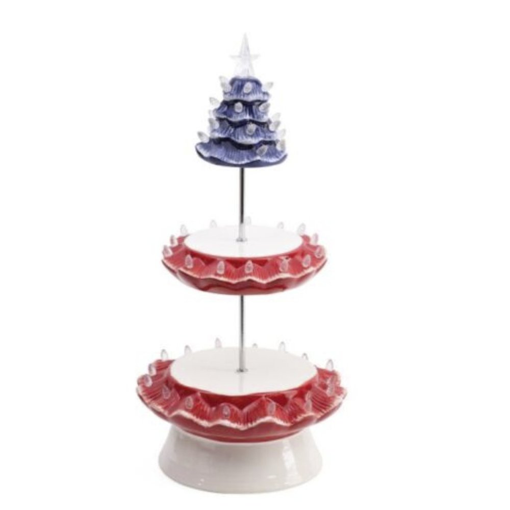 RARE Mr. Christmas, Miss Liberty Two-Tiered Patriotic light up Cupcake S…
